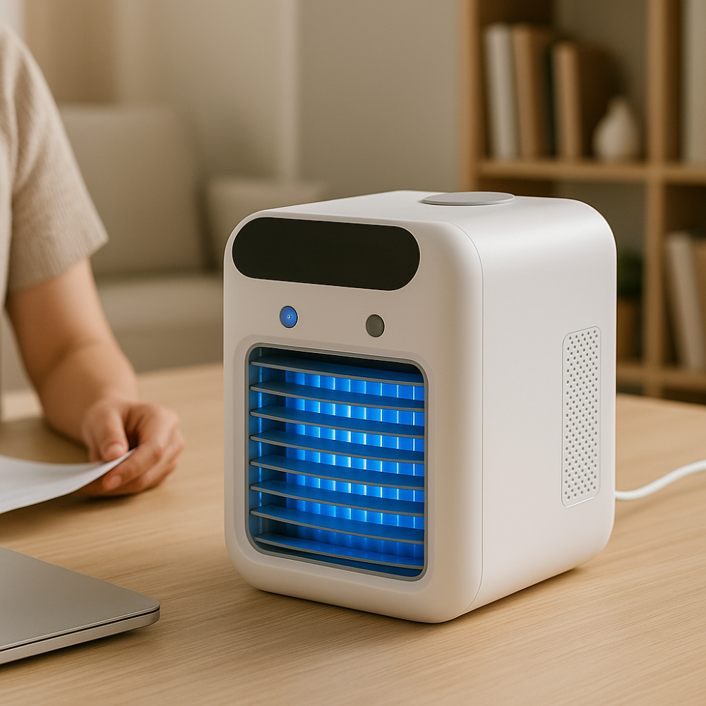 Climatiseur Portable Sans Fil – Mini Ventilateur Brumisateur USB 500 ml avec Humidificateur à Eau Glacée