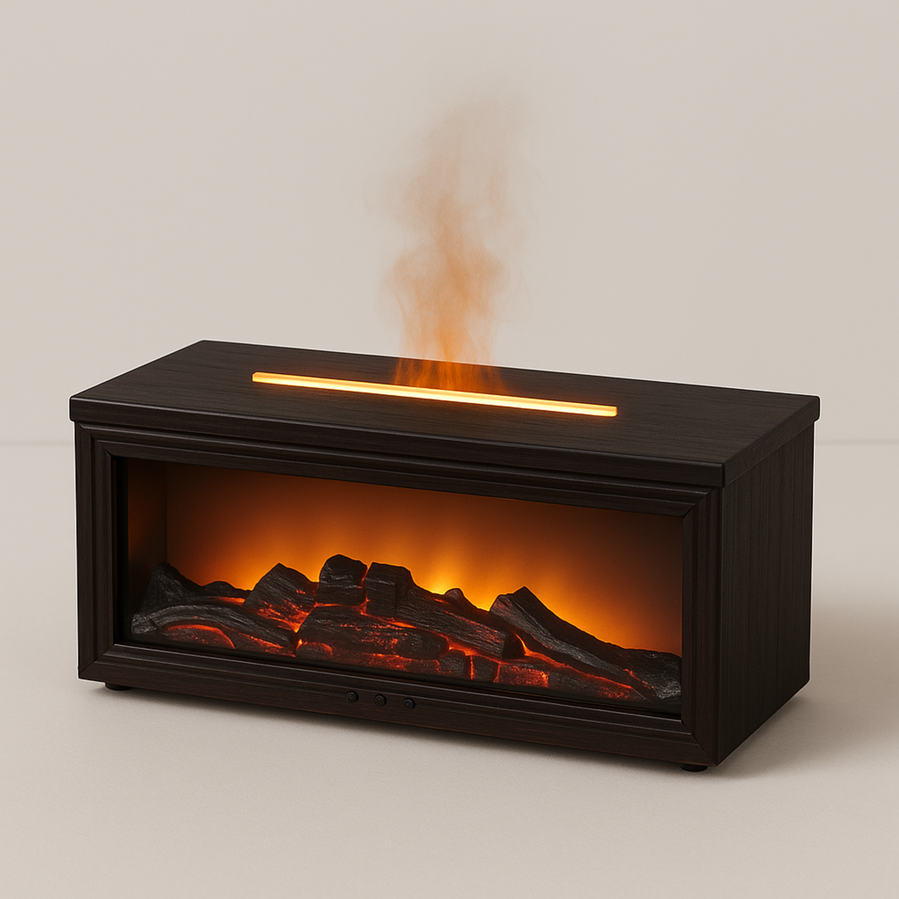 Humidificateur d’Air Design Cheminée avec Diffuseur d’Arômes et Huiles Essentielles – Télécommande USB Incluse