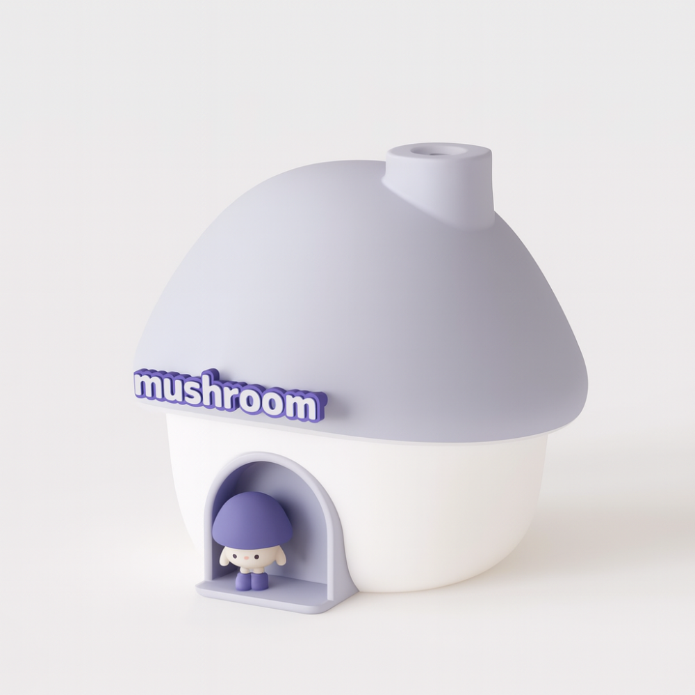 Humidificateur d’Air Dessin Animé 300 ml – Diffuseur d’Huiles Essentielles LED Coloré en Forme de Champignon - Himdiffusion