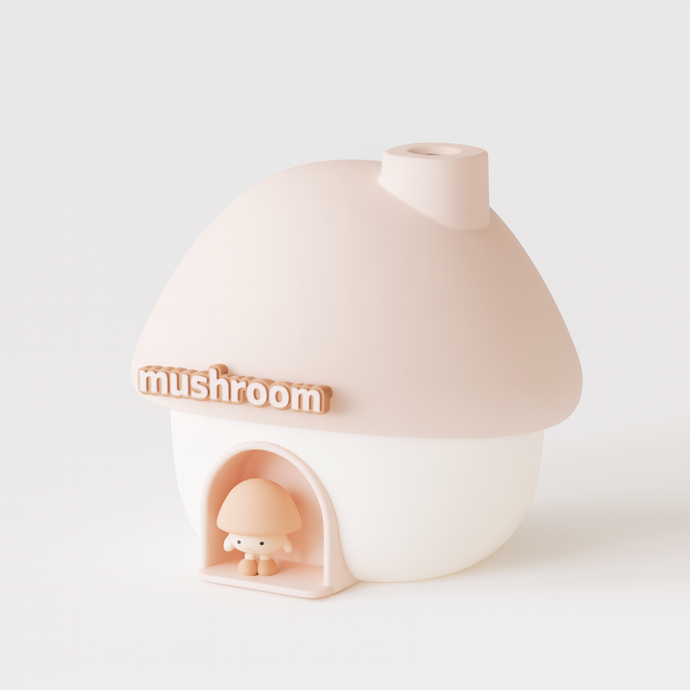 Humidificateur d’Air Dessin Animé 300 ml – Diffuseur d’Huiles Essentielles LED Coloré en Forme de Champignon