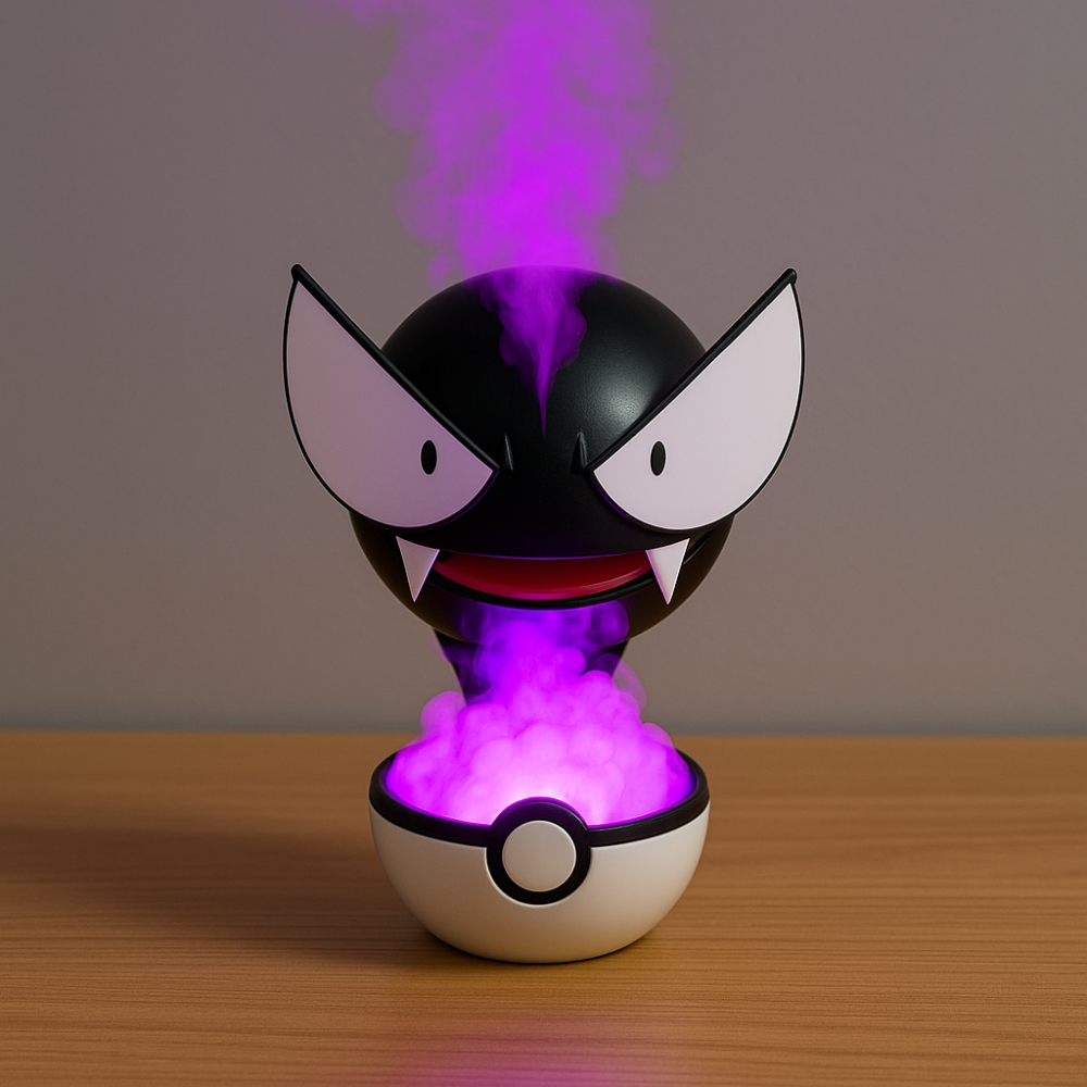 Humidificateur Pokémon Fantominus – Purificateur d’Air avec Brumisation, Lampe LED et Décoration d’Ambiance
