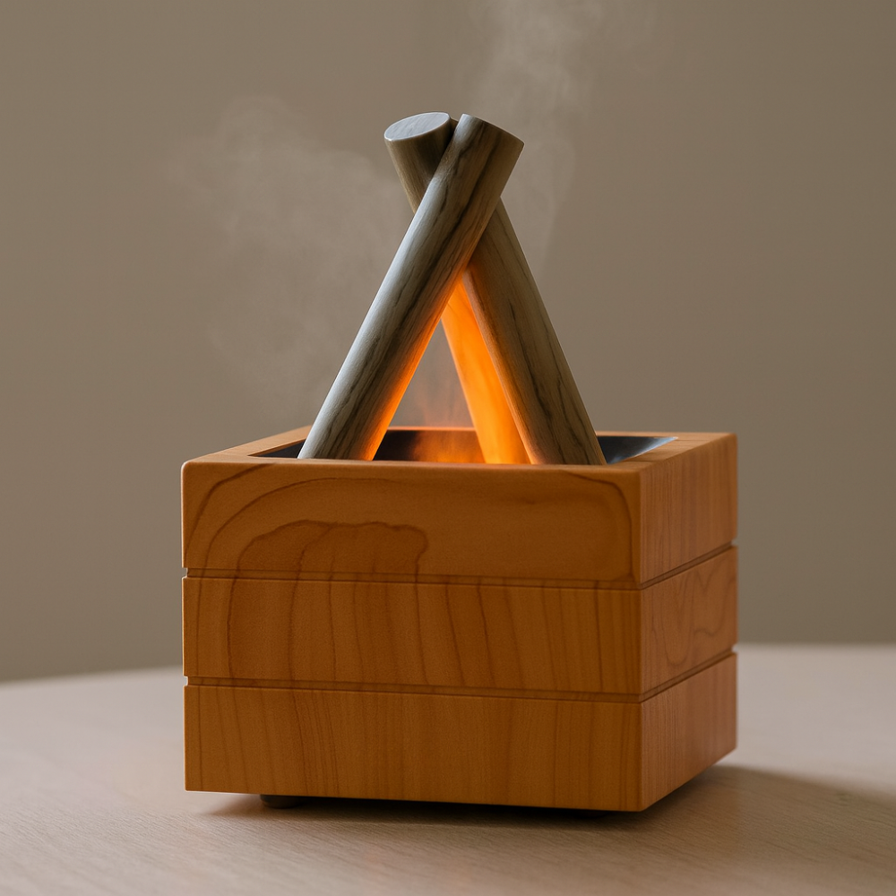 Diffuseur d’Arômes Effet Flamme 280 ml – Humidificateur USB avec Lumière Colorée et Télécommande