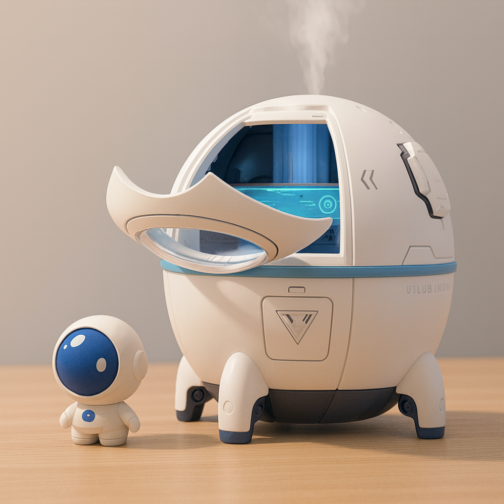 Humidificateur Astronaute Portable – Diffuseur d’Arômes USB avec Lumière LED, Design Esthétique et Mignon